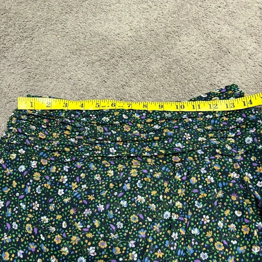 Zara Mini Skirt Floral Pintuck Side Zip Womens S NWOT - Picture 5 of 10